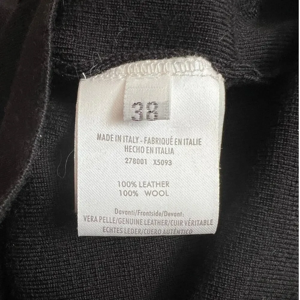 Dolce & Gabbana Black Front Pocket Leather Accent Mini Dress, XS/US2/T38 - Picture 11 of 15